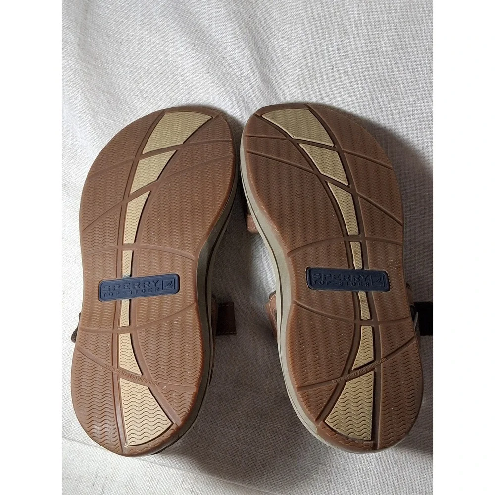 Sperry‎ Top-Sider Mens Brown Leather Strappy Adjustable Sandals Size 9M